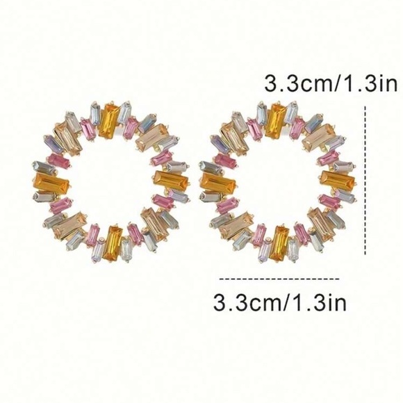 💎 Rhinestone Hoop Earrings 💎 - Picture 2 of 5